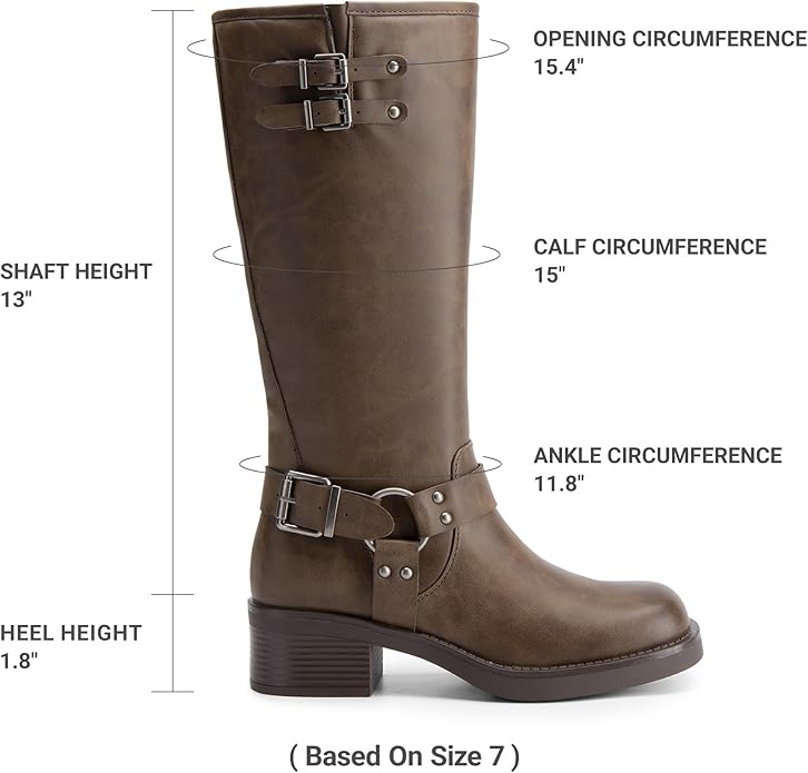DREAM PAIRS Women's Knee High Boots Combat Boots Goth Boot Lace Up Adjustable Buckles Chunky Low Heel Fall Booties with Side Zipper to Put on and off - Image 4