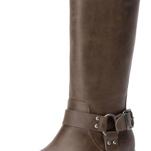 DREAM PAIRS Women's Knee High Boots Combat Boots Goth Boot Lace Up Adjustable Buckles Chunky Low Heel Fall Booties with Side Zipper to Put on and off